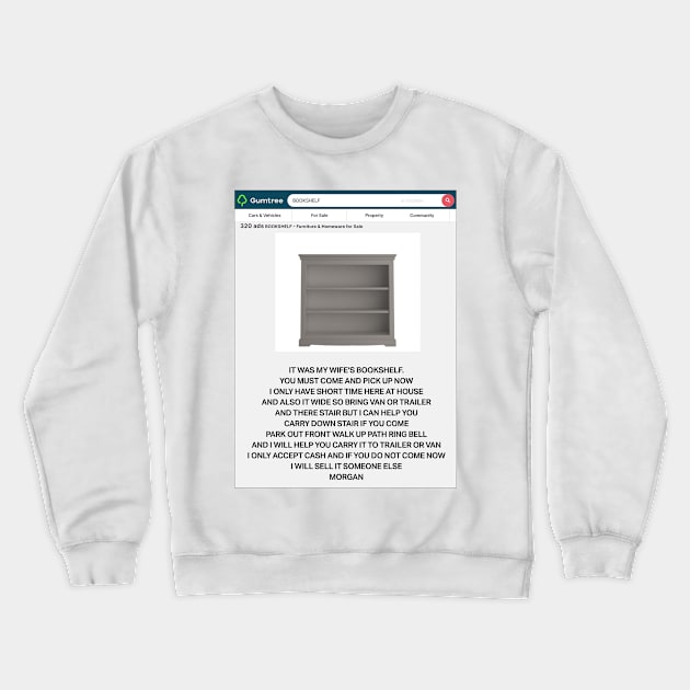 Morgan's Bookshelf Crewneck Sweatshirt by CheekyTiki